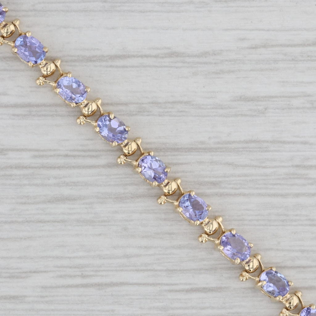 Gray 5ctw Tanzanite Tennis Bracelet 14k Yellow Gold 7.5" 4.3mm