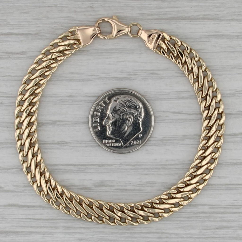 Curb Chain Bracelet 14k Yellow Gold Milor Italy 6.25" 6.2mm