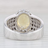 Light Gray 3.50ctw Yellow Heliodor Beryl Diamond Halo Ring 14k White Gold Size 8