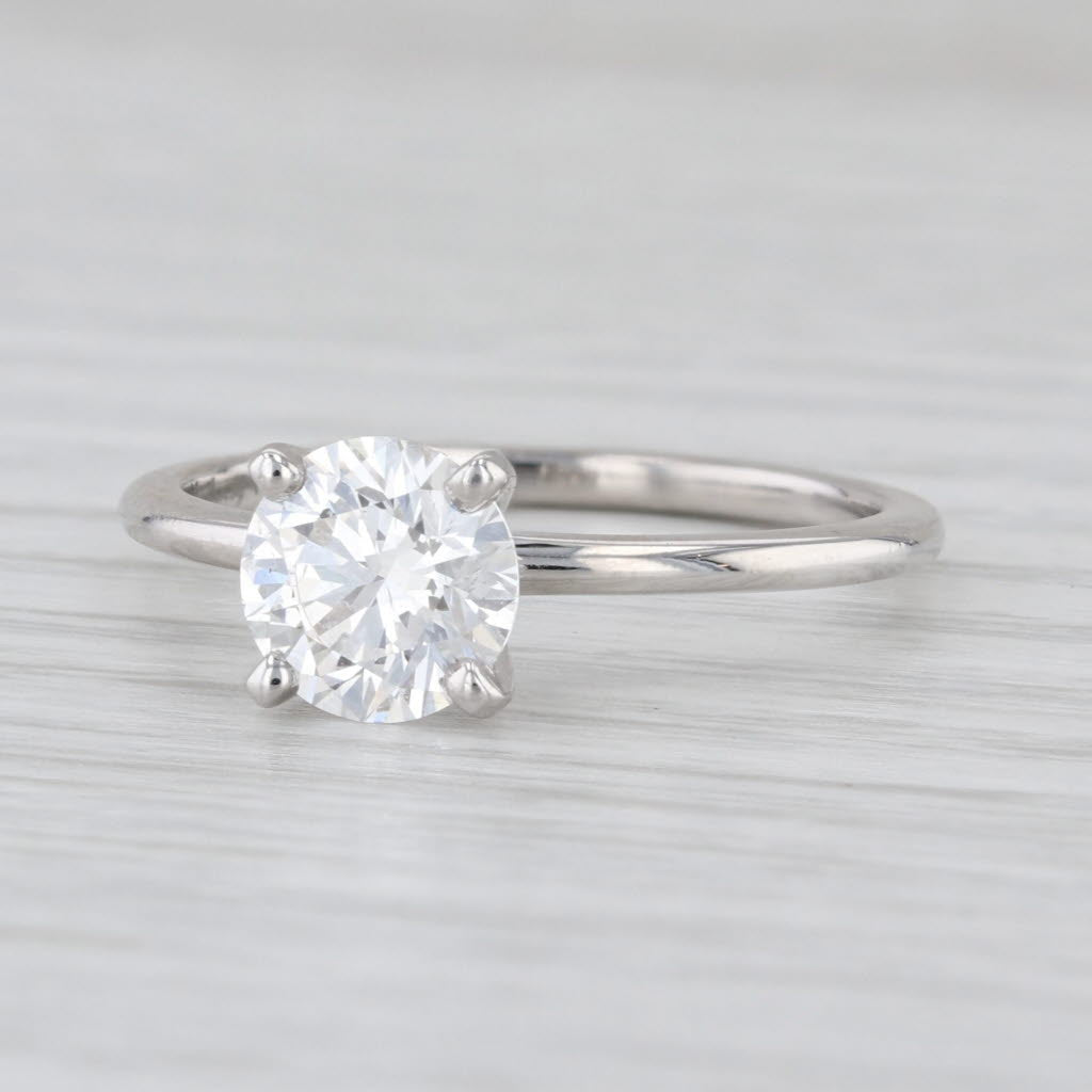 1.55ct IGI Lab Grown Round Diamond Solitaire Engagement Ring 14k White Gold Sz 9