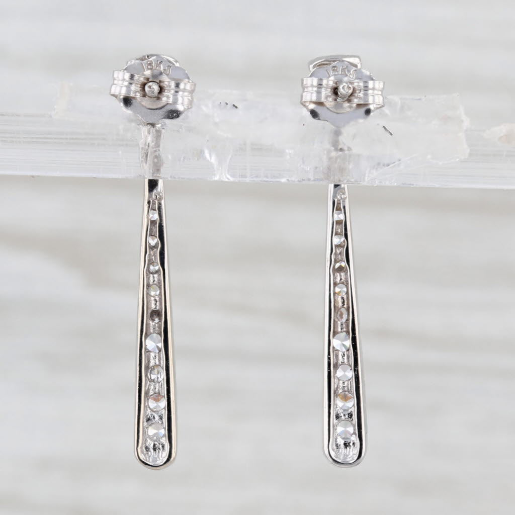 0.70ctw Cubic Zirconia Journey Teardrop Earrings 18k White Gold Dangles