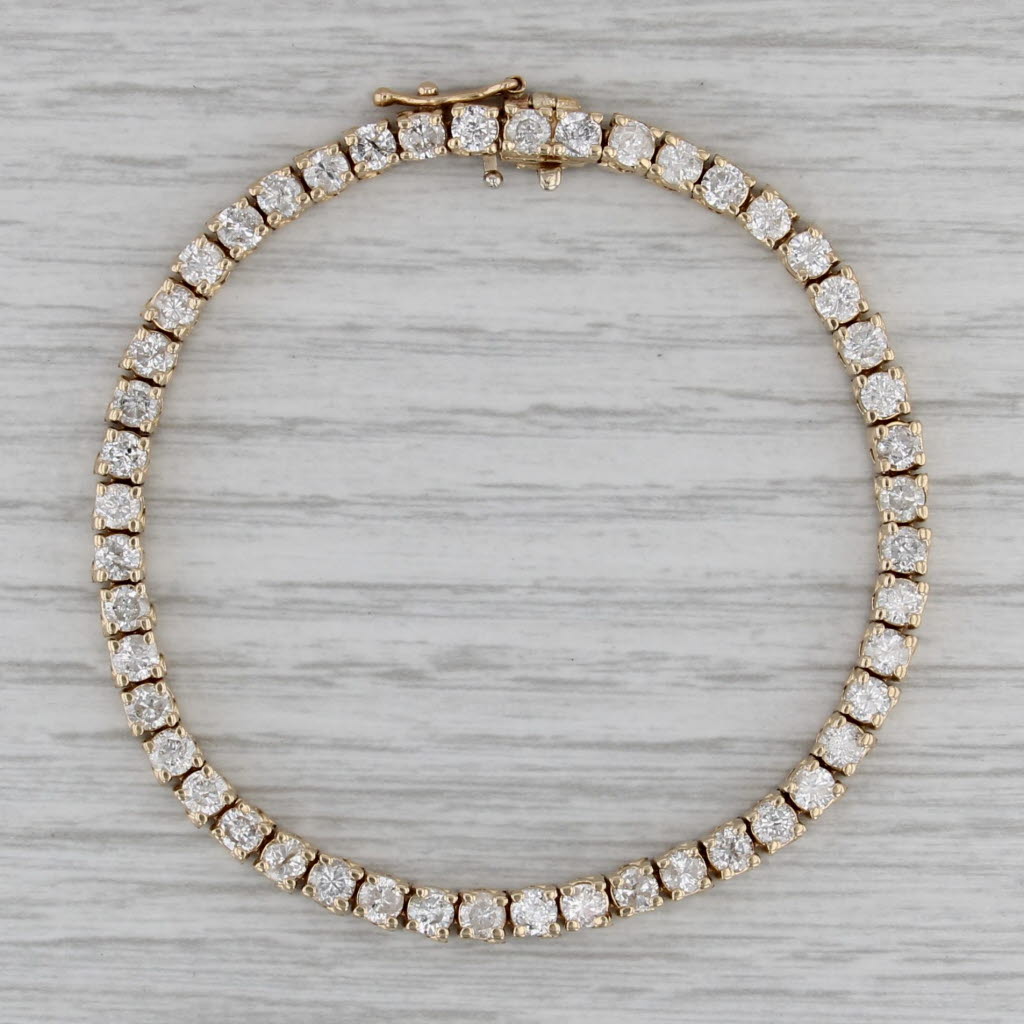 6.75ctw Diamond Tennis Bracelet 14k Yellow Gold 7" 4mm