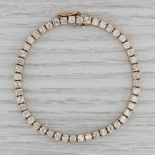 6.75ctw Diamond Tennis Bracelet 14k Yellow Gold 7" 4mm