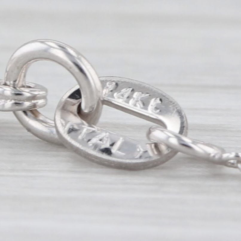 New Round Cable Chain Necklace 14k White Gold 16-18" 1mm Adjustable
