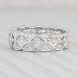 Light Gray New 0.16ctw Diamond Eternity Ring 900 Platinum Sz 6.5 Stackable Band Anniversary
