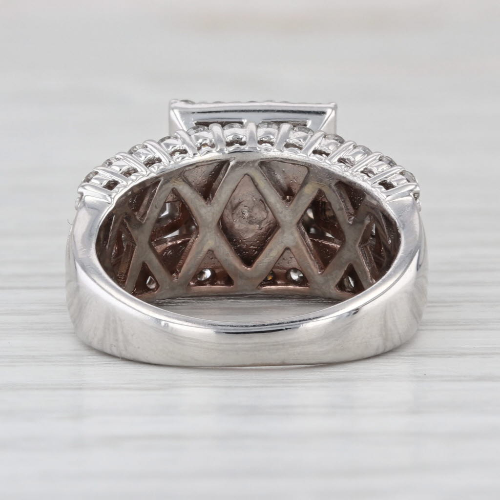 2.10ctw Princess Brilliant Halo Diamond Engagement Ring 14k White Gold Size 5.5