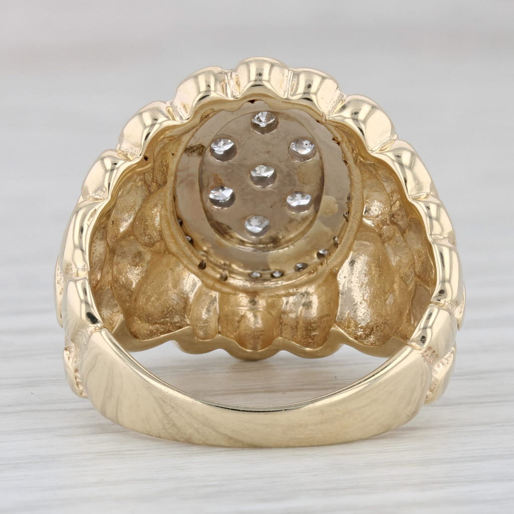 Gray Men's 0.50ctw Diamond Gold Nugget Ring 10k Gold Size 9.25