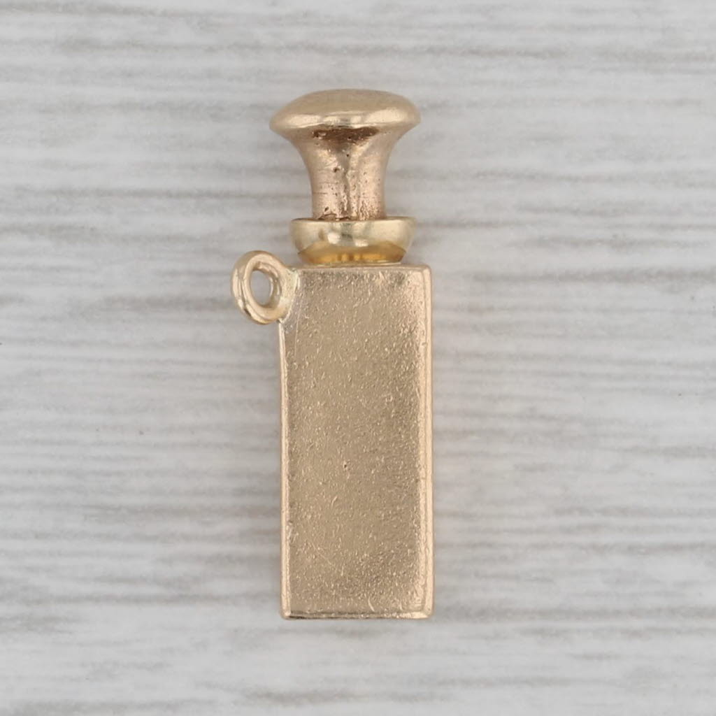 Gray Vintage Perfume Decanter Bottle Charm 14k Yellow Gold Pendant Opens