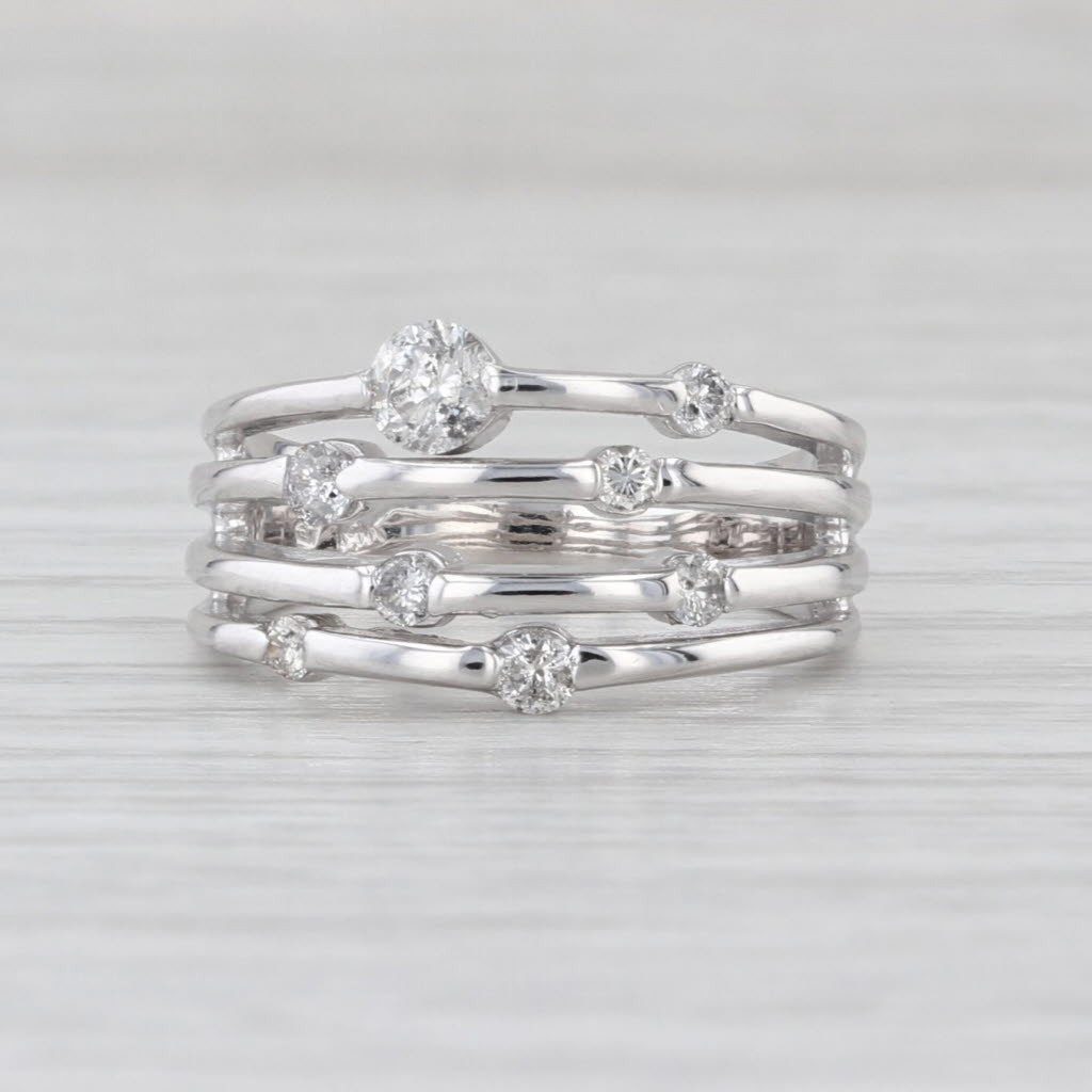 0.37ctw Diamond Orbite Multiband Ring 14k White Gold Size 5.25-5.5