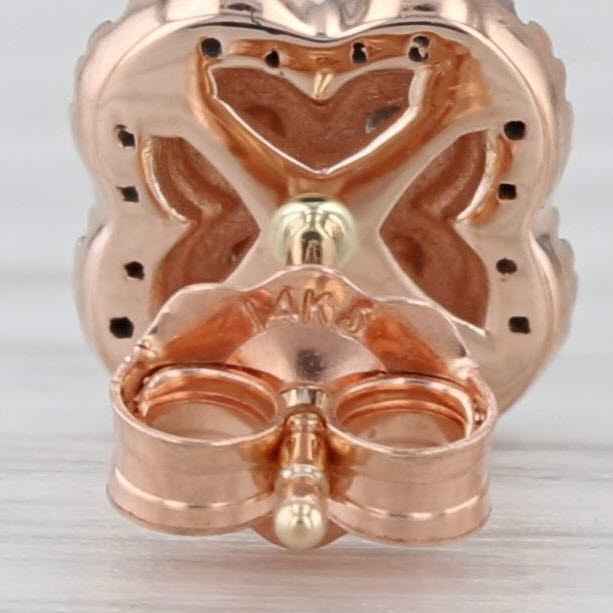 0.28ctw Diamond Halo Stud Earrings 14k Rose Gold Studs