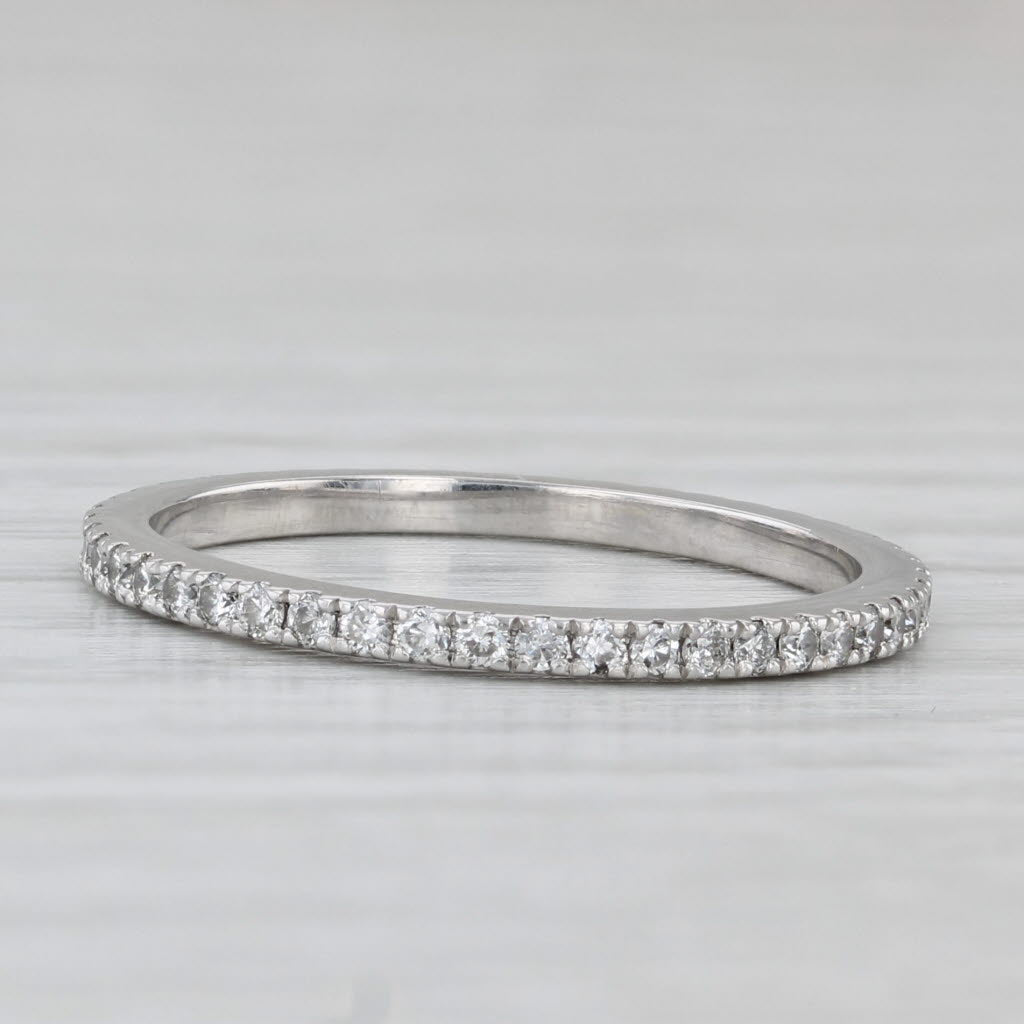 Light Gray 0.42ctw Diamond Eternity Ring 14k White Gold Size 7.25 Stackable Wedding Band