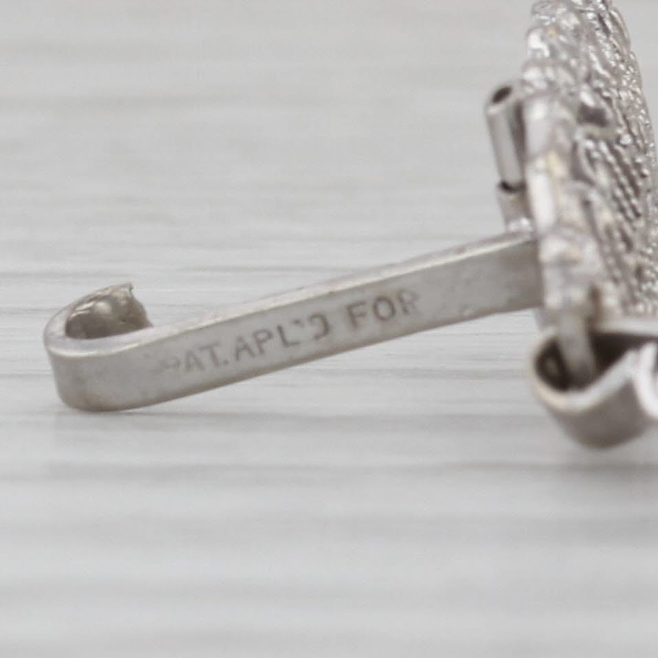 Camphor Glass Diamond Filigree Bracelet 14k White Gold 7.5"