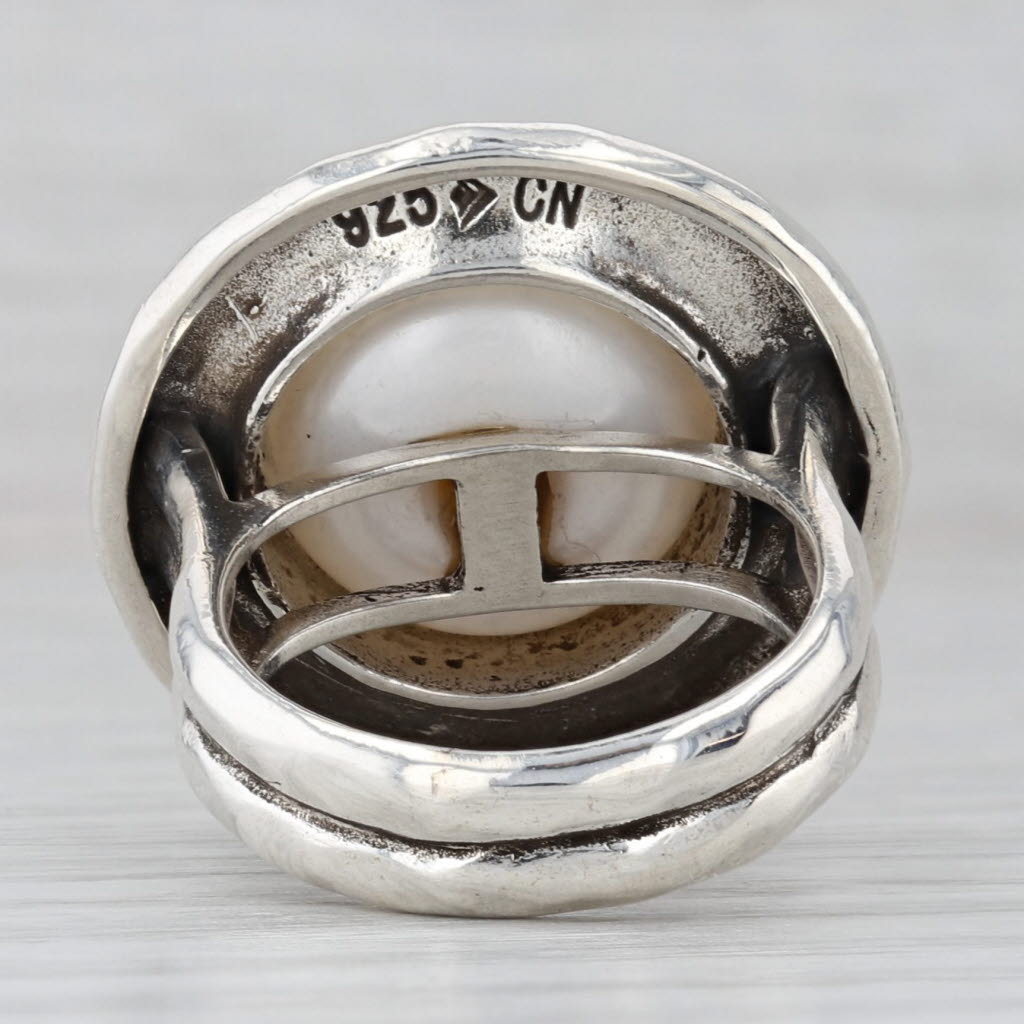 Gray Silpada 13.7mm Cultured Pearl Ring Pure Romance R3366 Sterling Silver Size 6