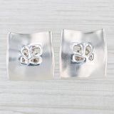Light Gray Bat Ami Flower Statement Earrings Sterling Silver Israel Clip On Non Pierced