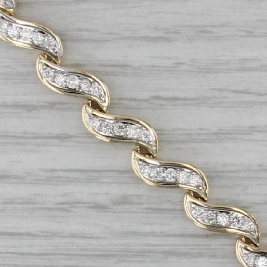 2.80ctw Diamond S-Link Bracelet 14k Yellow Gold 6.75" 8mm