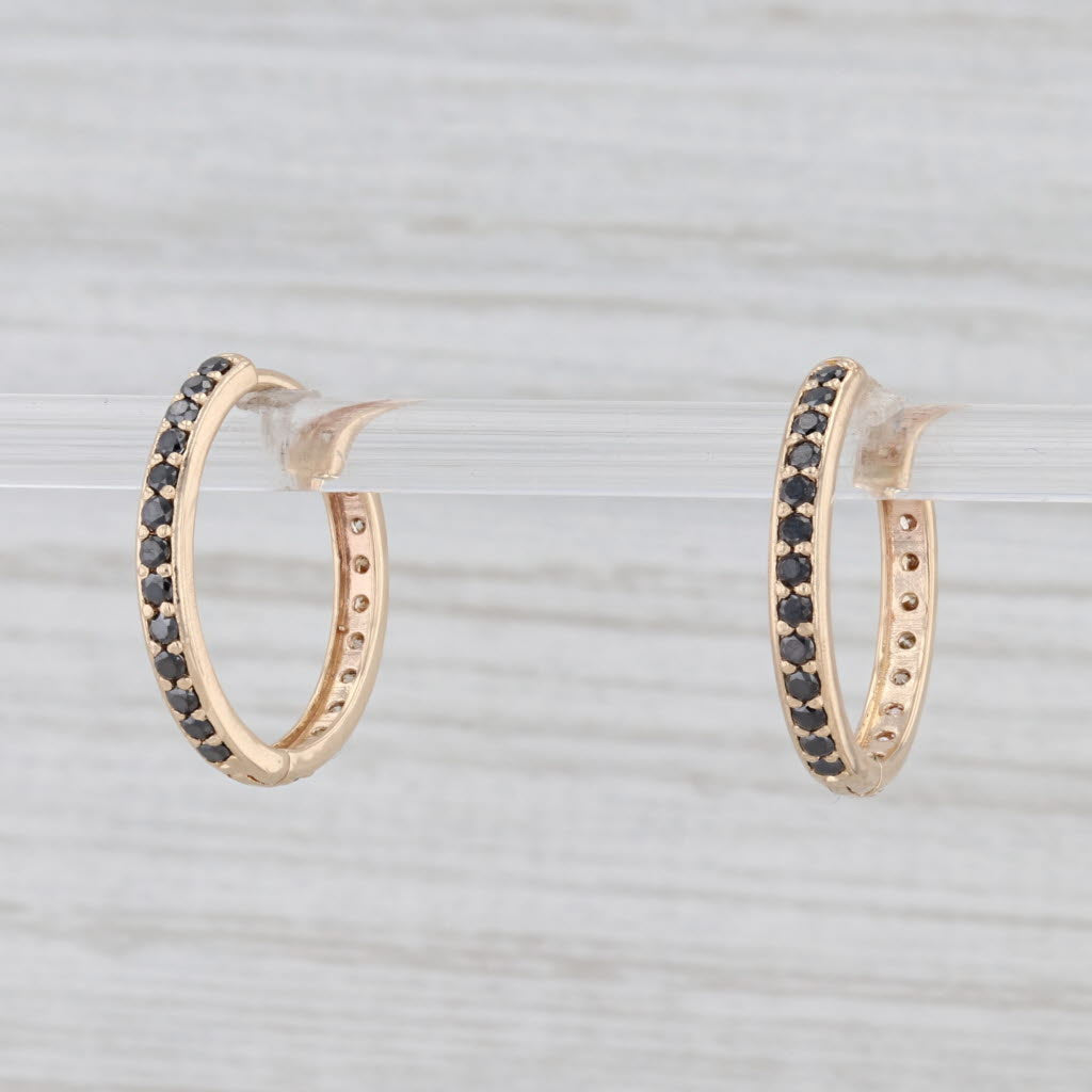 New Nina Wynn 0.64ctw Diamond Hoop Earrings 14k Yellow Gold Hinged Snap Top