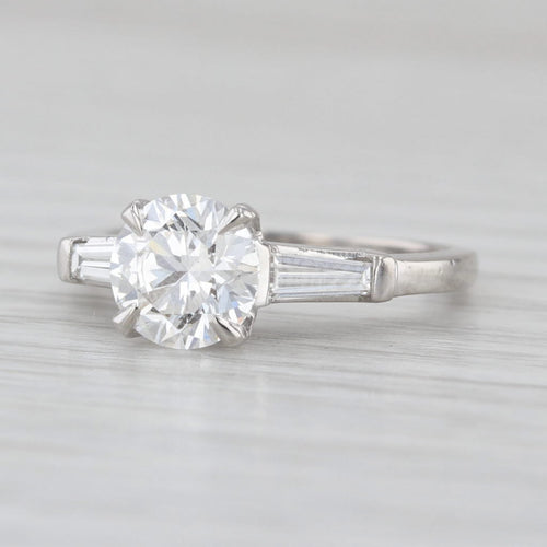 Vintage 1.64ctw IGI Round Lab Grown Diamond Engagement Ring Platinum Size 5.5