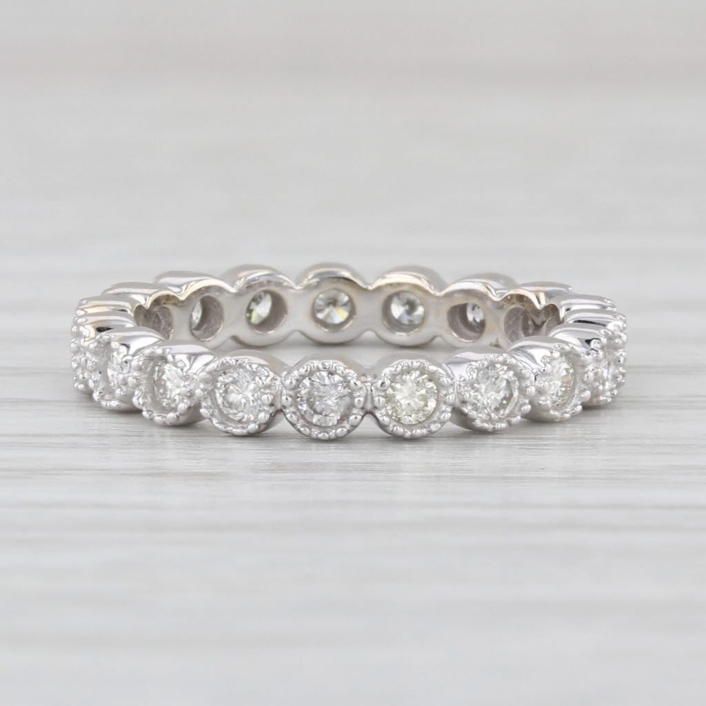 0.54ctw Diamond Eternity Band 14k White Gold Stackable Wedding Anniversary Ring