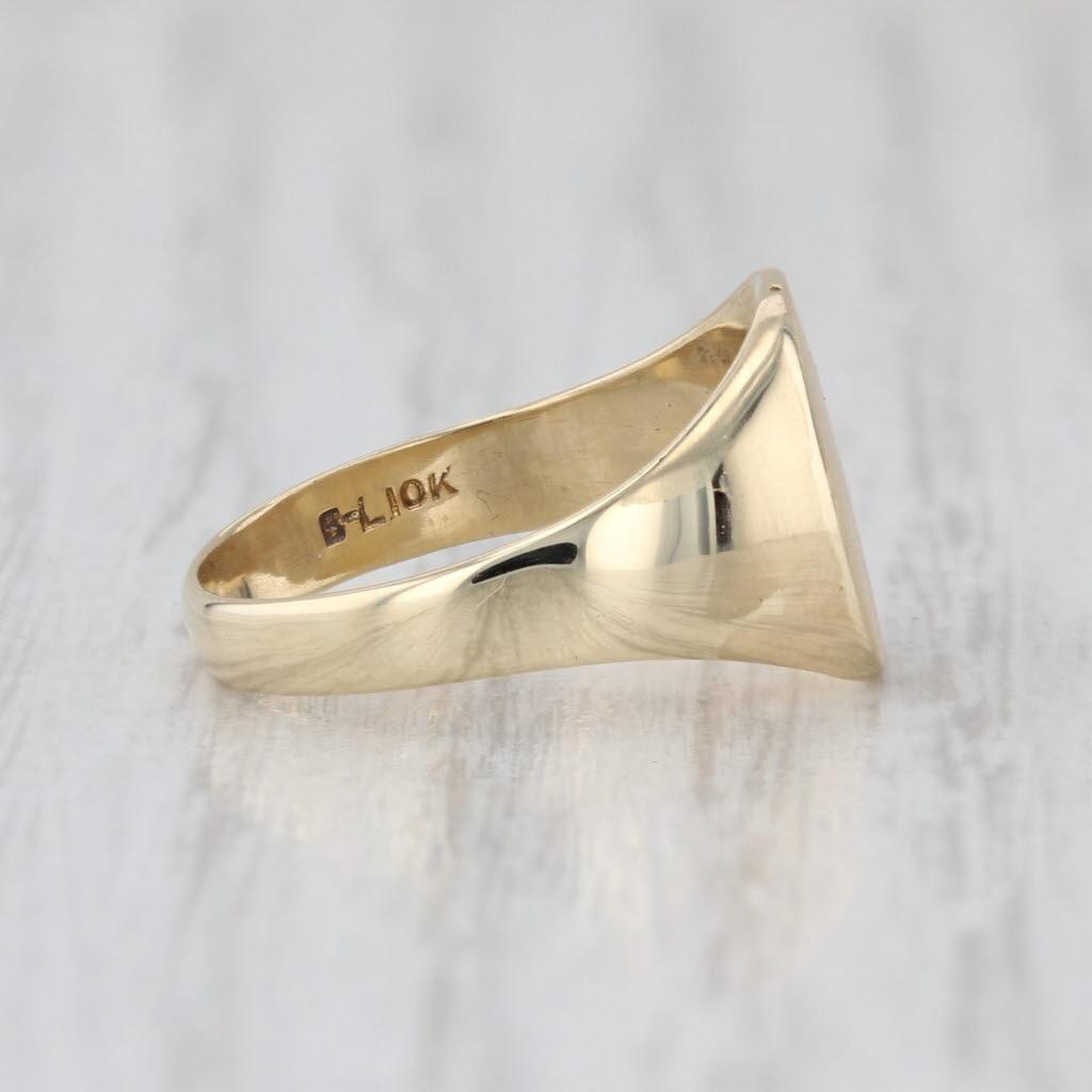Engravable Oval Signet Ring 10k Yellow Gold Size 4.25