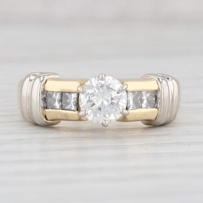 Light Gray 0.89ctw Round Diamond Engagement Ring 18k Yellow Gold Size 5.75