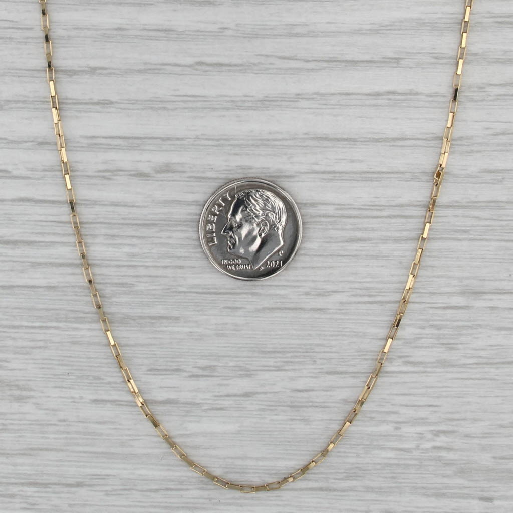 24" 1.2mm Elongate Cable Chain Necklace 14k Yellow Gold