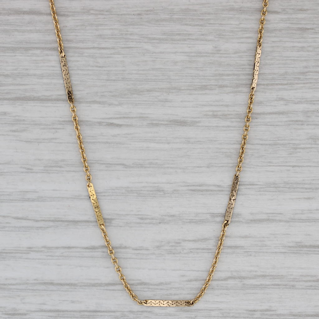 Gray 16" Cable Cobra Chain Necklace 14k Yellow Gold 1.4mm