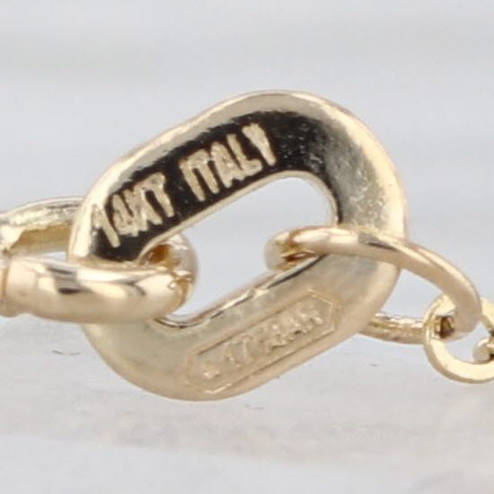 Black Resin Bead Station Necklace 14k Yellow Gold 18" Cable Chain