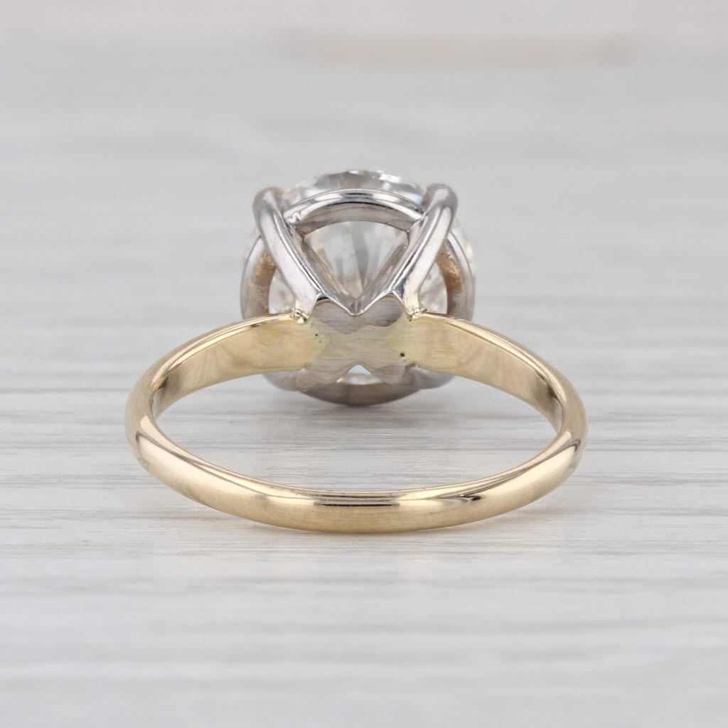 IGI 4.73ct Round Brilliant Solitaire Engagement Ring 14k White Yellow Gold Sz 8