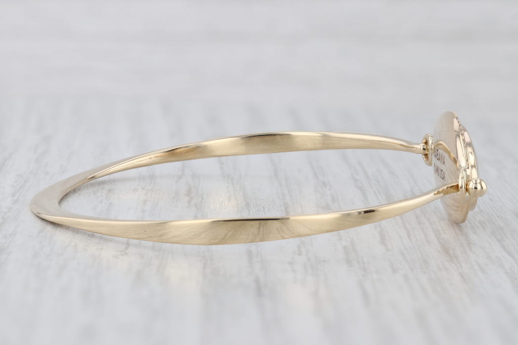 Light Gray New Kabana Mother of Pearl 0.20ctw Diamond Halo Bracelet 14k Yellow Gold 6.75"