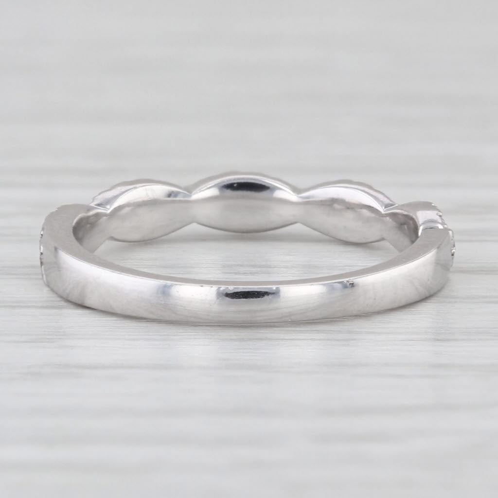 0.24ctw Woven Diamond Stackable Ring 18k White Gold Wedding Band Size 5 Bridal