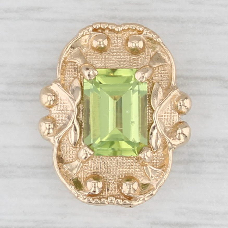 Light Gray Richard Glatter 1ct Peridot Slide Bracelet Charm 14k Yellow Gold