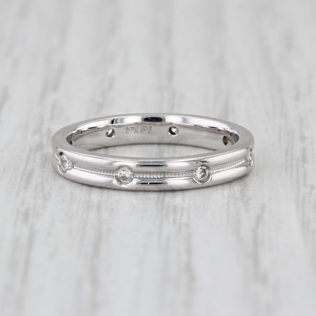Fredrick Goldman 0.12ctw Diamond Eternity Wedding Band 14k Gold Stackable Ring