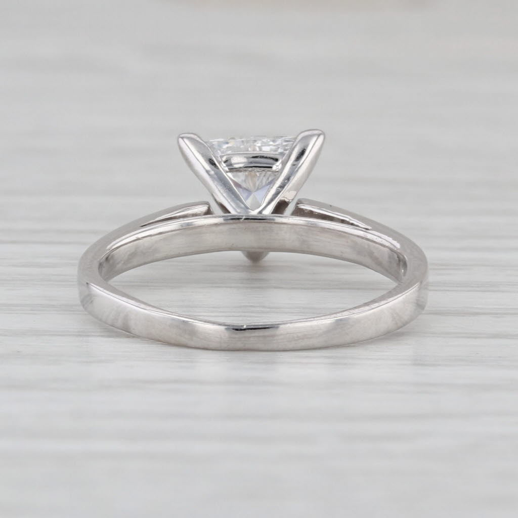 1ct Trillion Diamond Solitaire Engagement Ring 14k White Gold Size 6.75