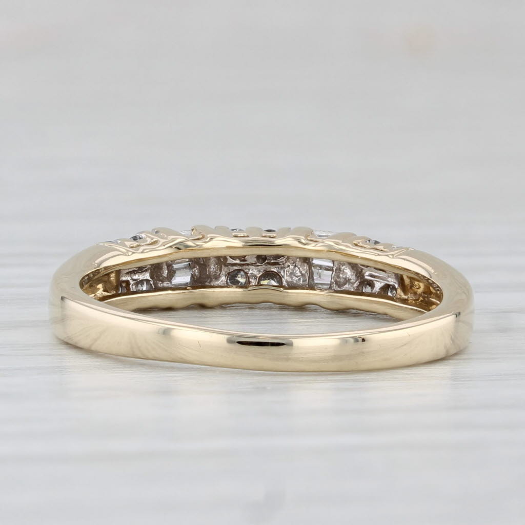 Light Gray 0.24ctw Diamond Wedding Band 14k Yellow Gold Sz 7.25 Anniversary Band Stackable