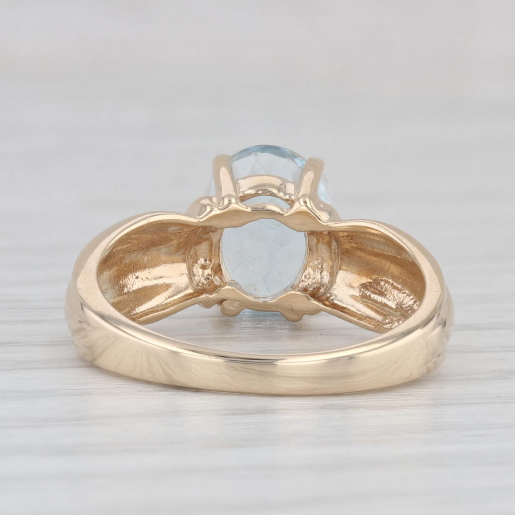 Light Gray 1.70ctw Aquamarine Oval 10k Yellow Gold Ring Size 5.75