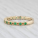 New 0.17ctw Stackable Emerald Ring 14k Yellow Gold Wedding Band Size 6.5