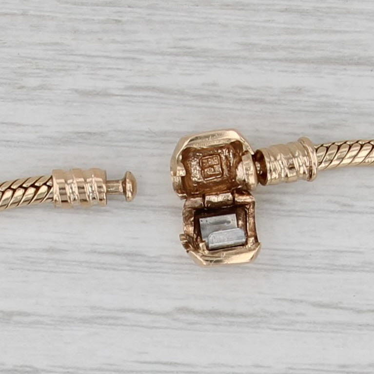 Pandora Moments Gold Clasp Charm Bracelet 550702 14k Yellow Gold 6.75" 17cm