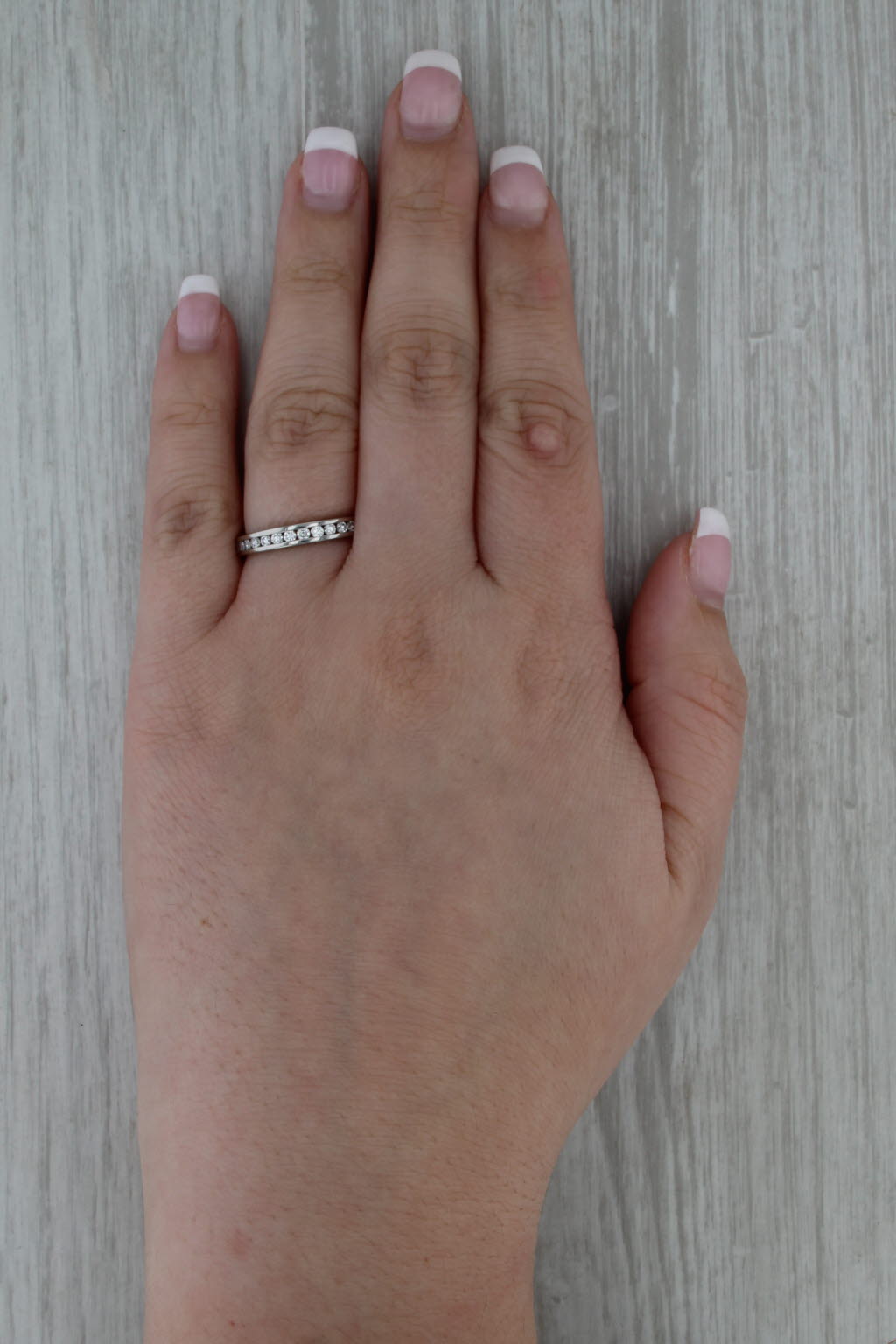 0.45ctw Diamond Wedding Band 950 Platinum Size 7 Stackable Anniversary Ring IGI