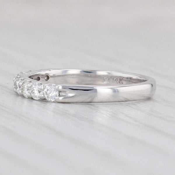 Light Gray 0.45ctw Diamond Wedding Band 14k White Gold Size 7 Anniversary Stackable Ring