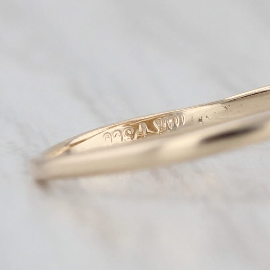 0.15ctw Blue Sapphire Hummingbird Ring 10k Yellow Gold Size 8 Bypass