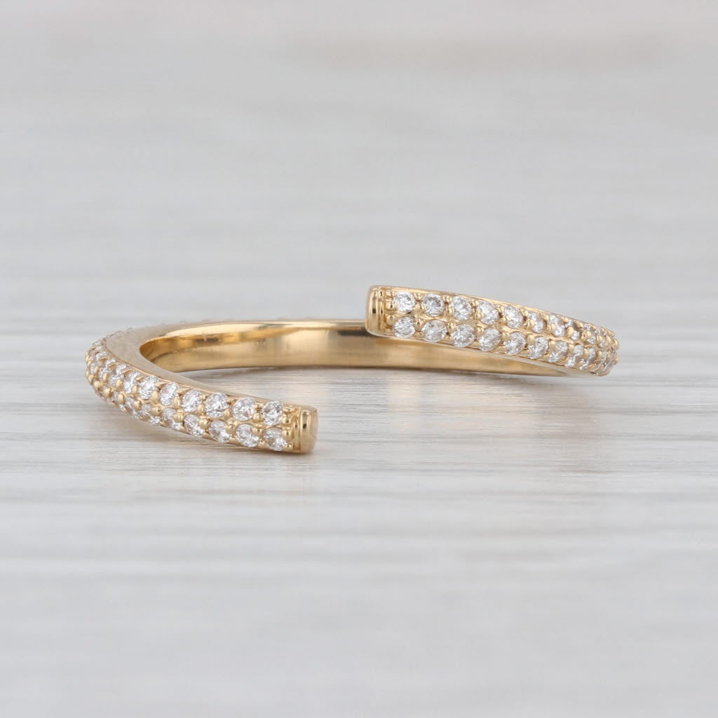 Noemi 0.50ctw Diamond Bypass Open Band Ring 18k Yellow Gold Size 7 Stackable