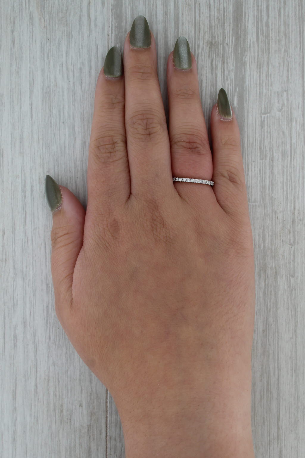 0.27ctw Diamond Wedding Band 14k White Gold Size 6.25 Stackable Ring