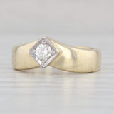 0.10ct Round Diamond Solitaire Ring 14k Yellow Gold Size 3.5