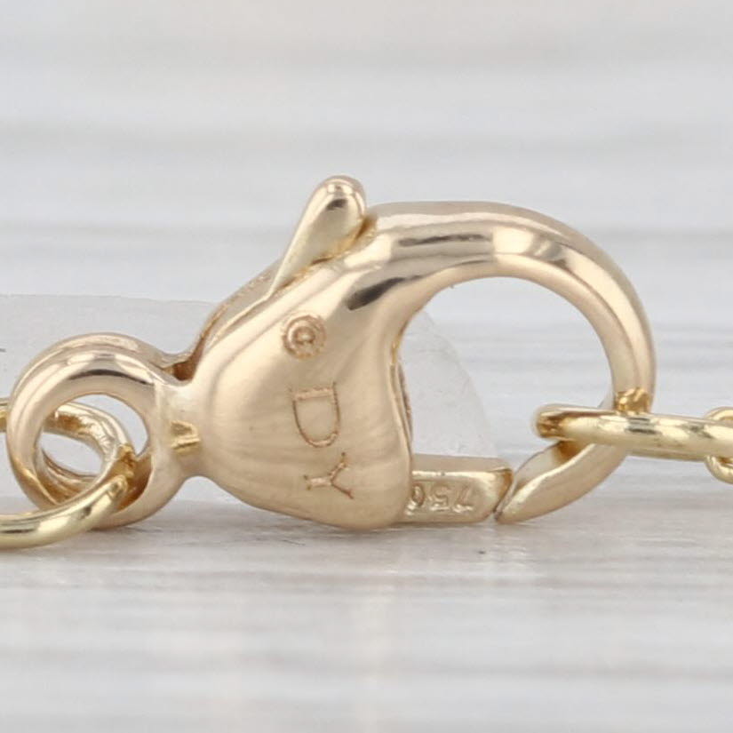 David Yurman Diamond Hamsa Hand Pendant Necklace 18k Yellow Gold Cable Chain