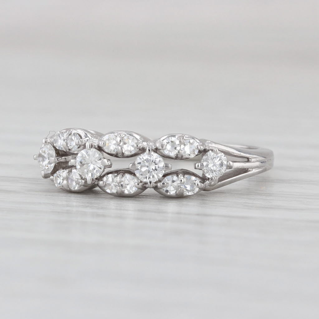 0.31ctw Diamond Ring 18k White Gold Size 6.25 Stackable Bridal Wedding Band