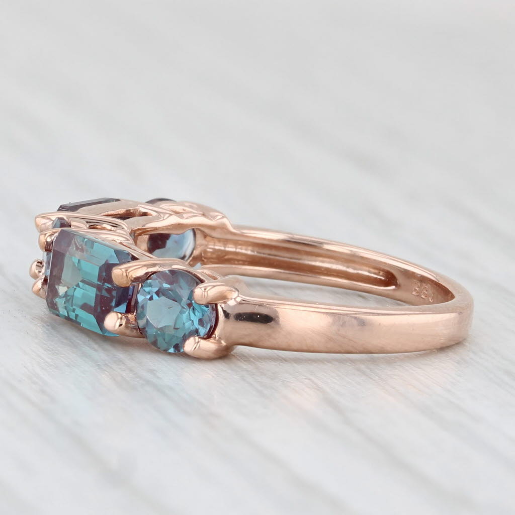 Light Gray 2.35ctw Color Change Lab Created Alexandrite Ring 10k Rose Gold Size 5 Stackable