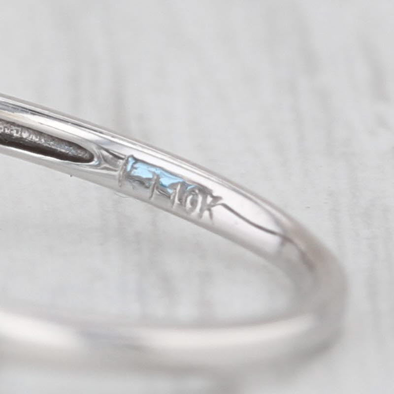 4.36ctw Blue White Topaz Diamond Ring 10k White Gold Size 9.25