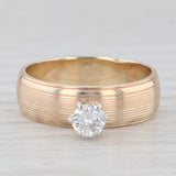 0.33ct Round Solitaire Diamond Engagement Ring 14k Yellow Gold Size 8