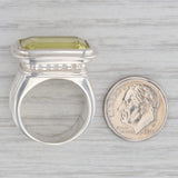Slane & Slane 15.90ct Lemon Quartz Ring Sterling Silver Emerald Cut Solitaire