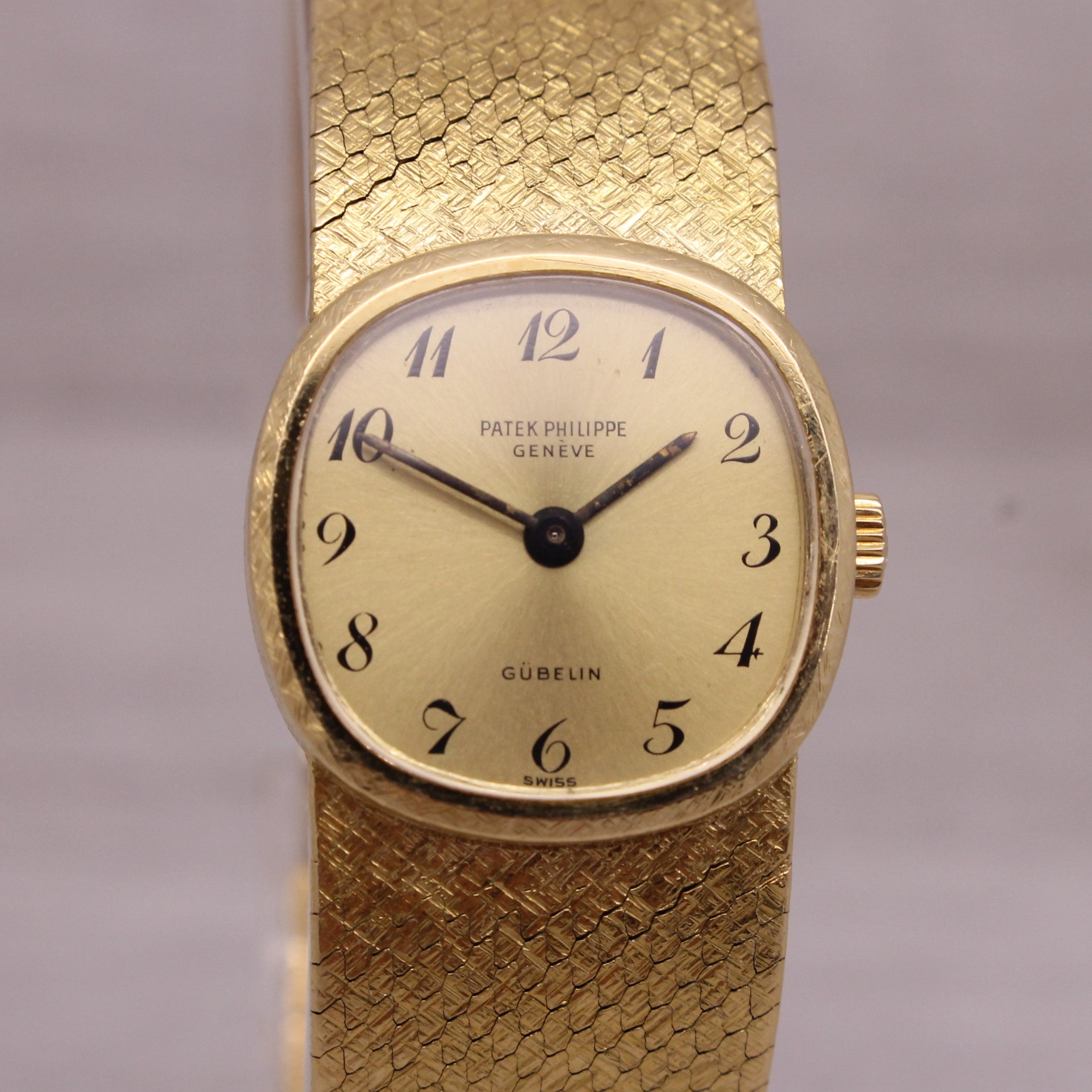 Rosy Brown Vintage c.1967 Patek Philippe Gubelin Ladies 18k Yellow Gold Watch ref. 3370/1